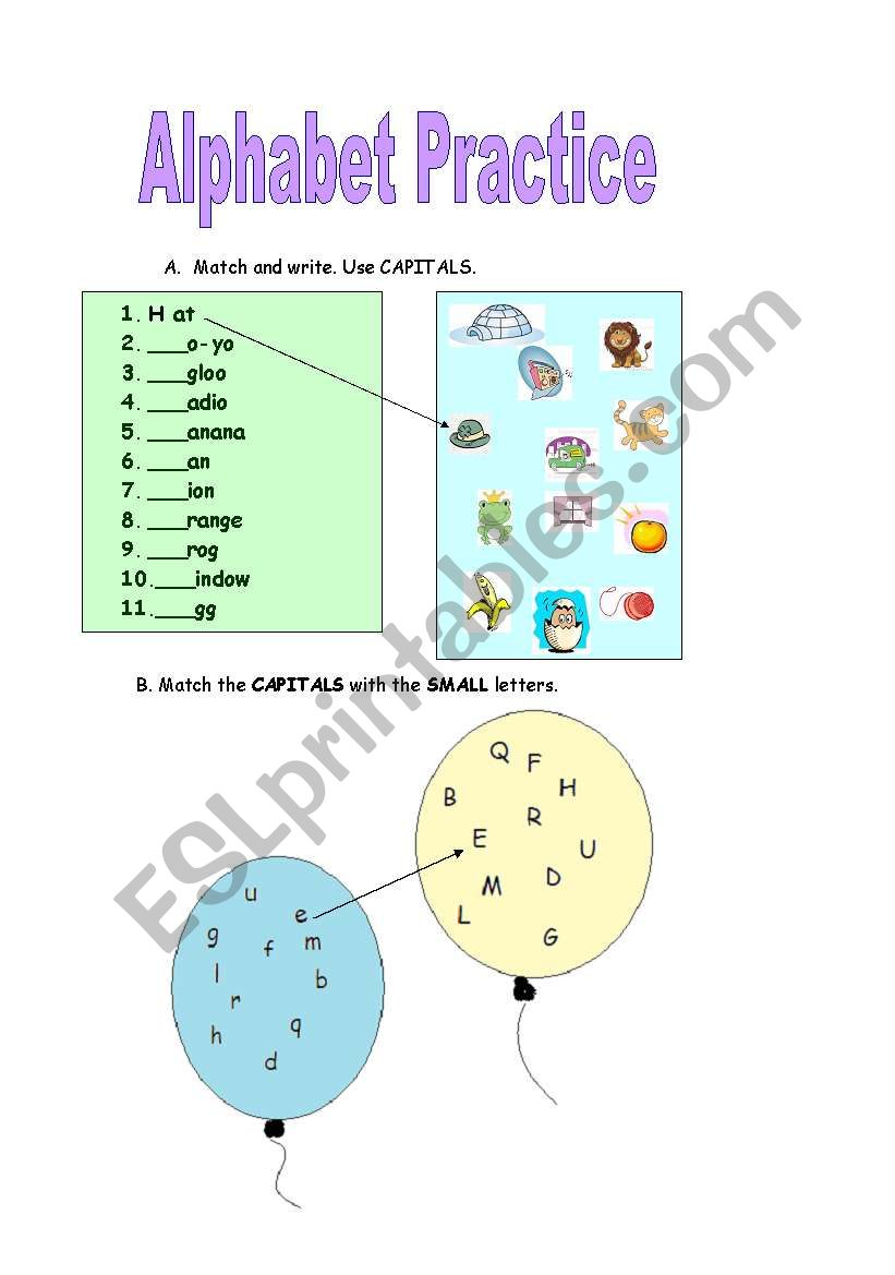 ALPHABET RECOGNITION AND PRACTICE FROM A TO Z