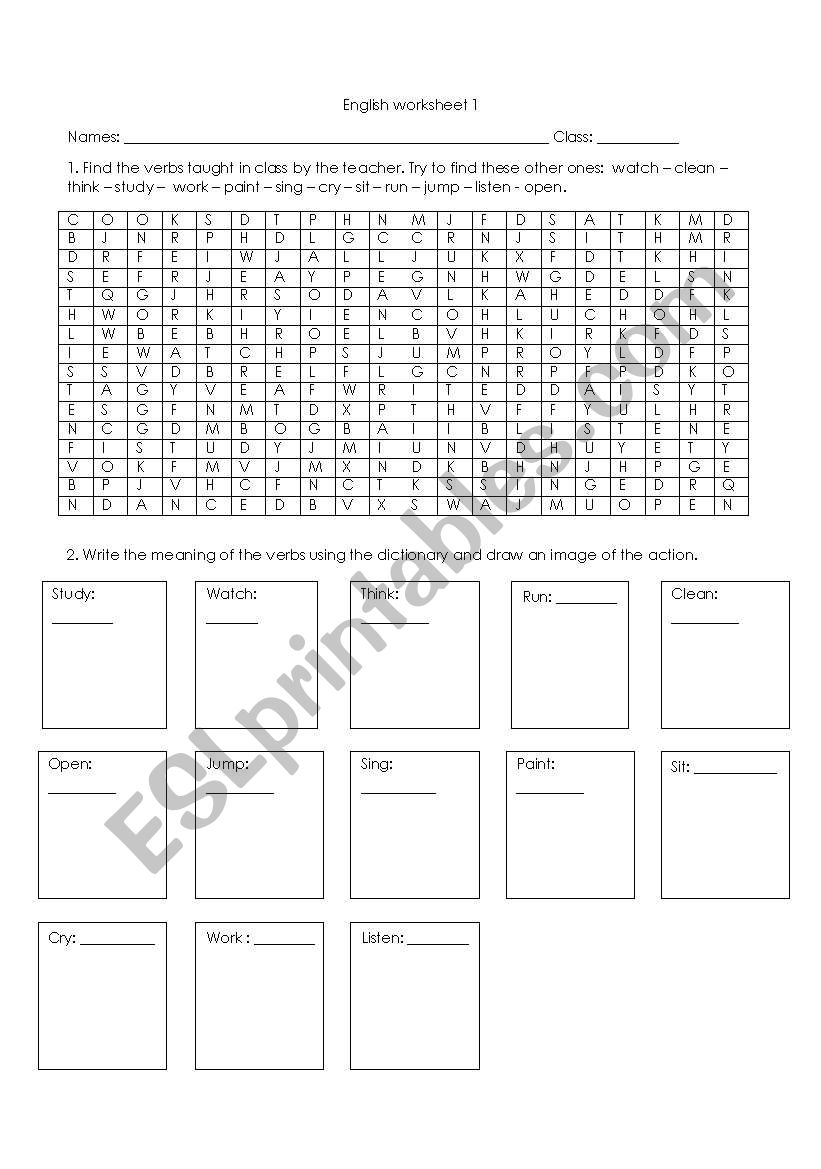 basic actions worksheet