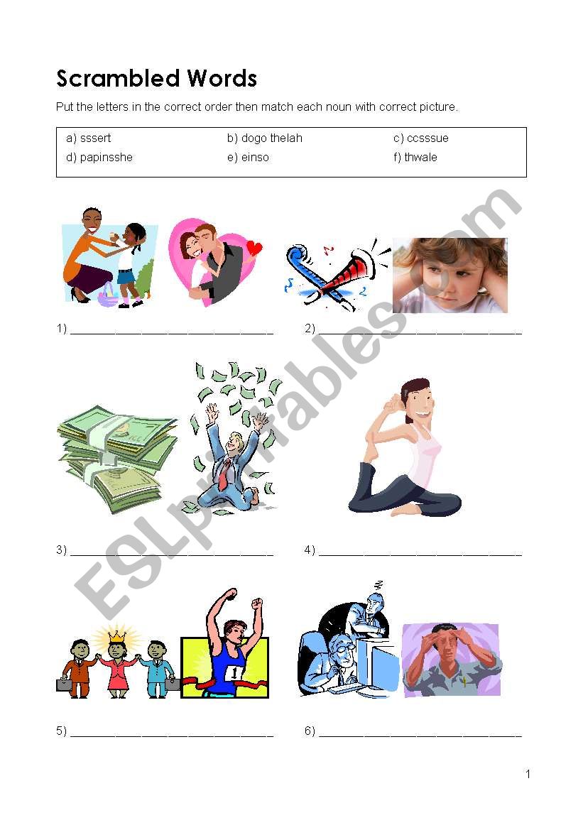 Scrambled Words worksheet