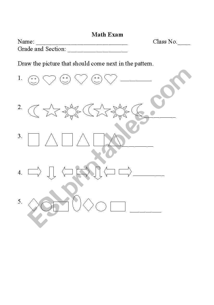 Pattern worksheet