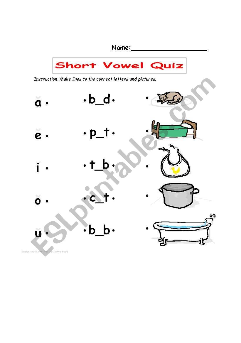 Short Vowel Quiz worksheet