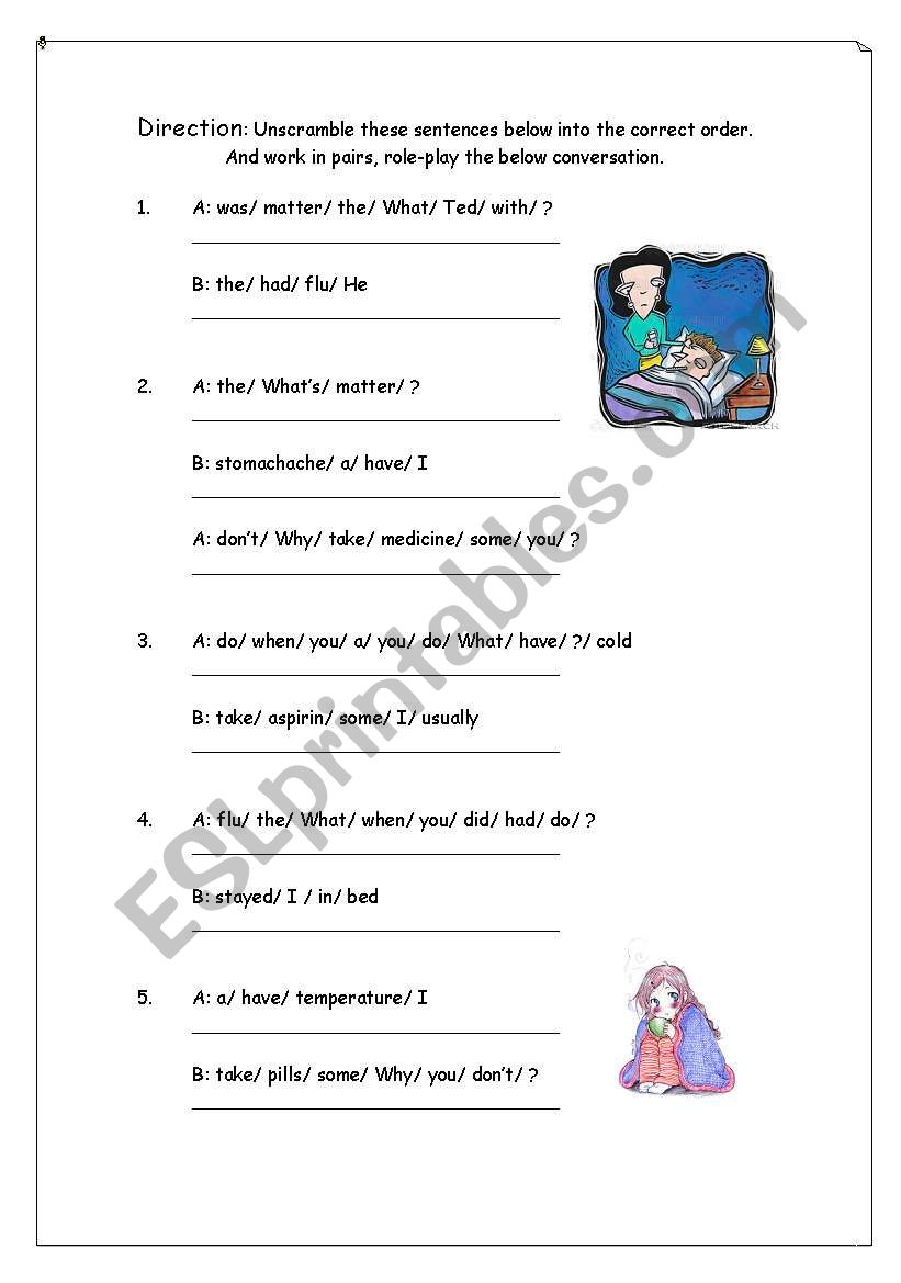Unscramble worksheet