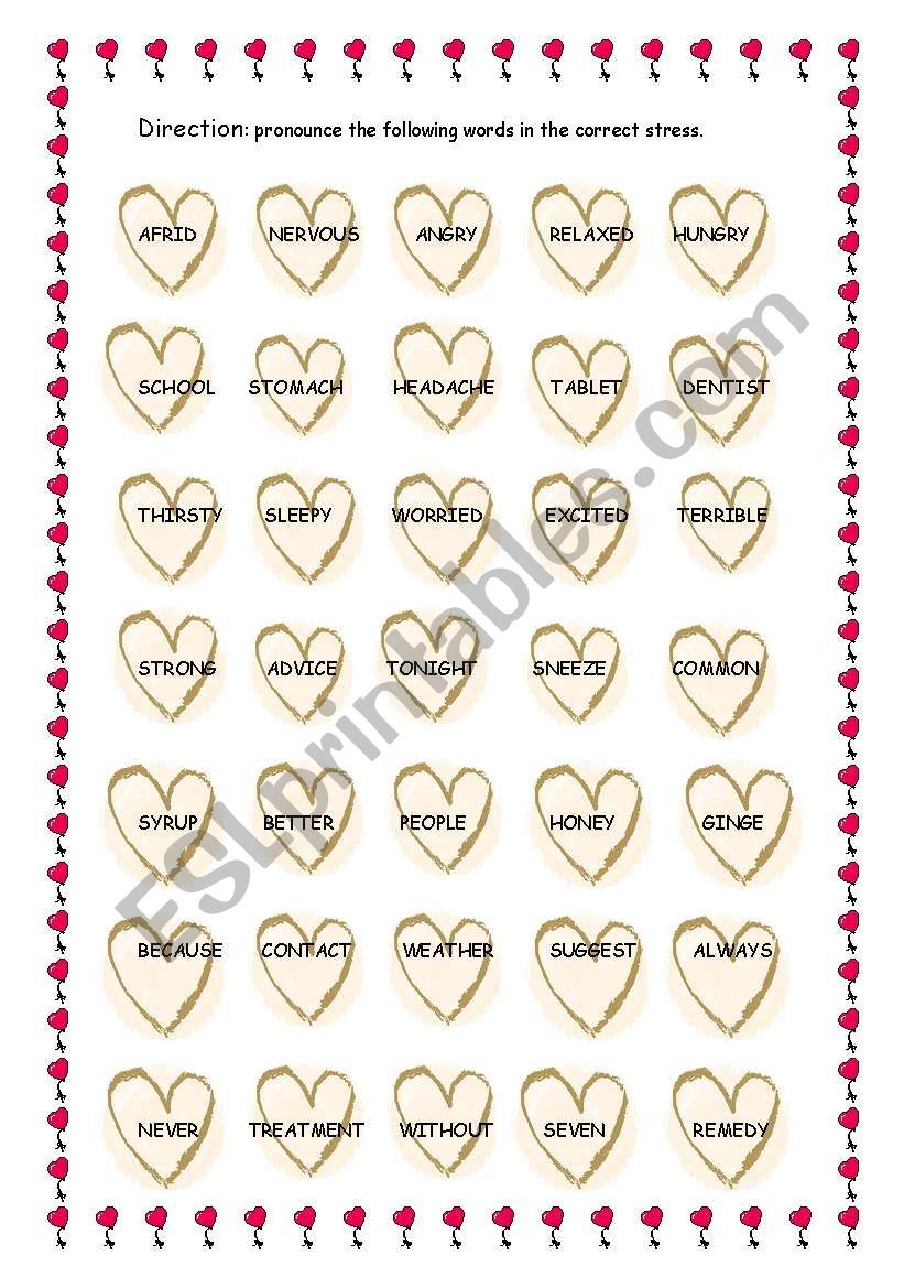 stepping hearts worksheet
