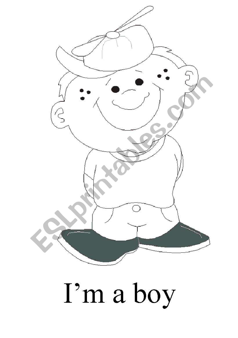 IÂ´m a boy worksheet