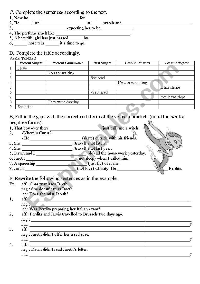 training test Chasity, part 2 worksheet
