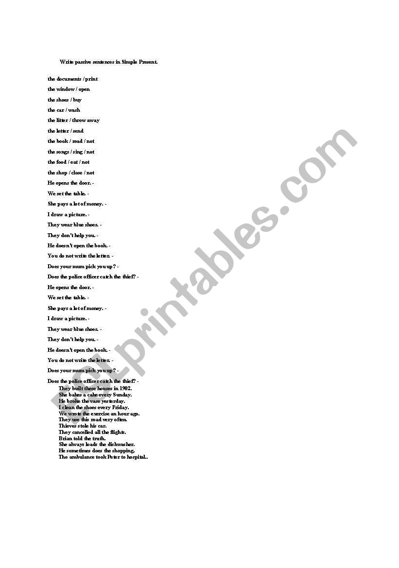 passive voive in the present tense