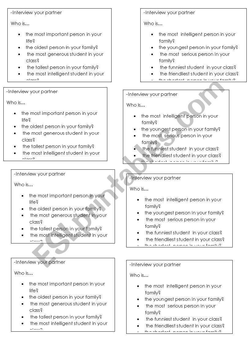 practicing superlatives worksheet