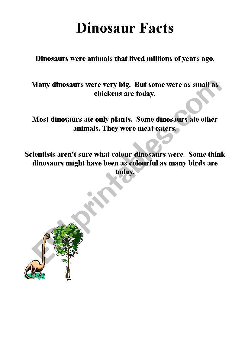 dinosaur facts worksheet
