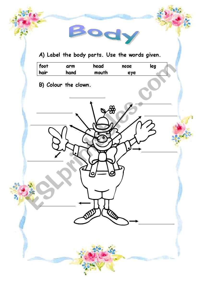 Body Parts worksheet