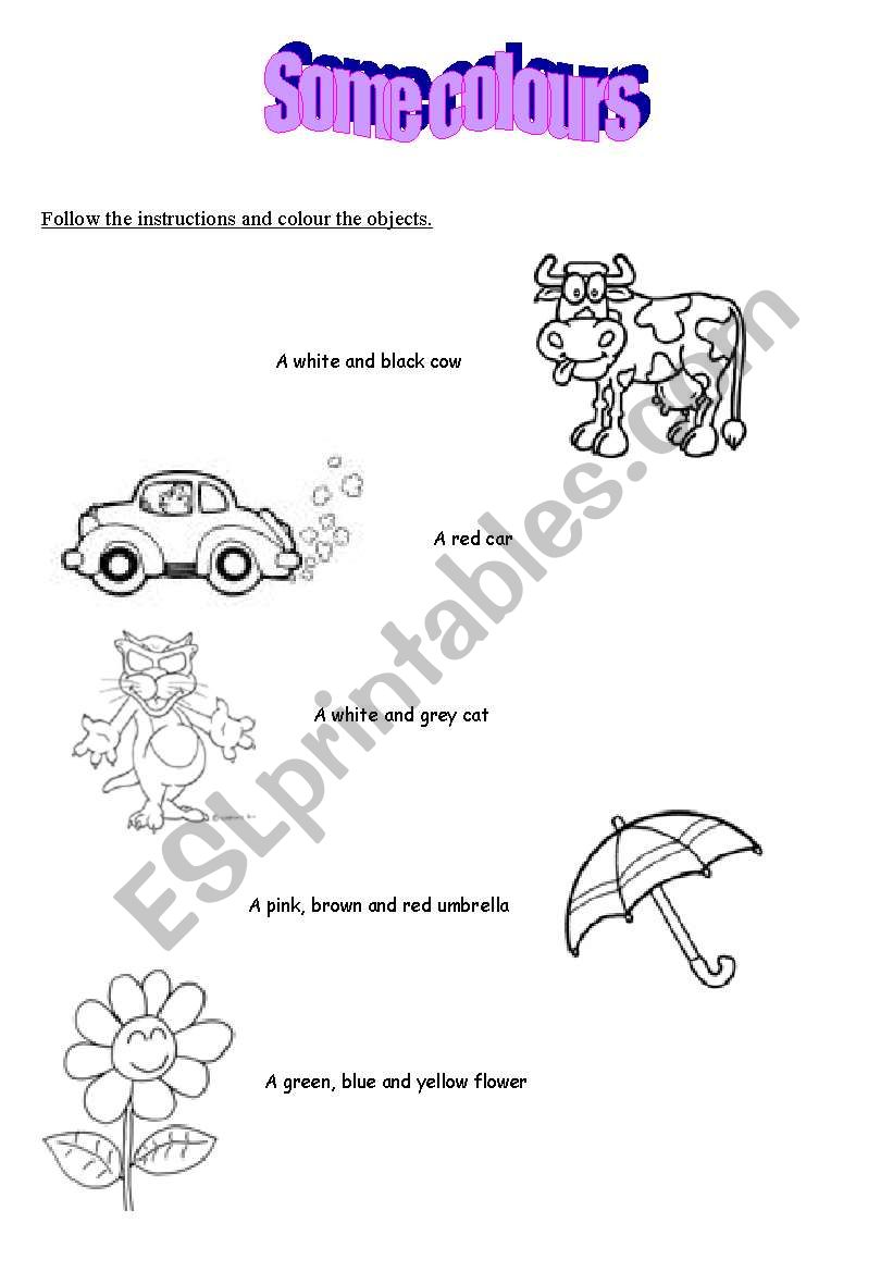 Some colours worksheet