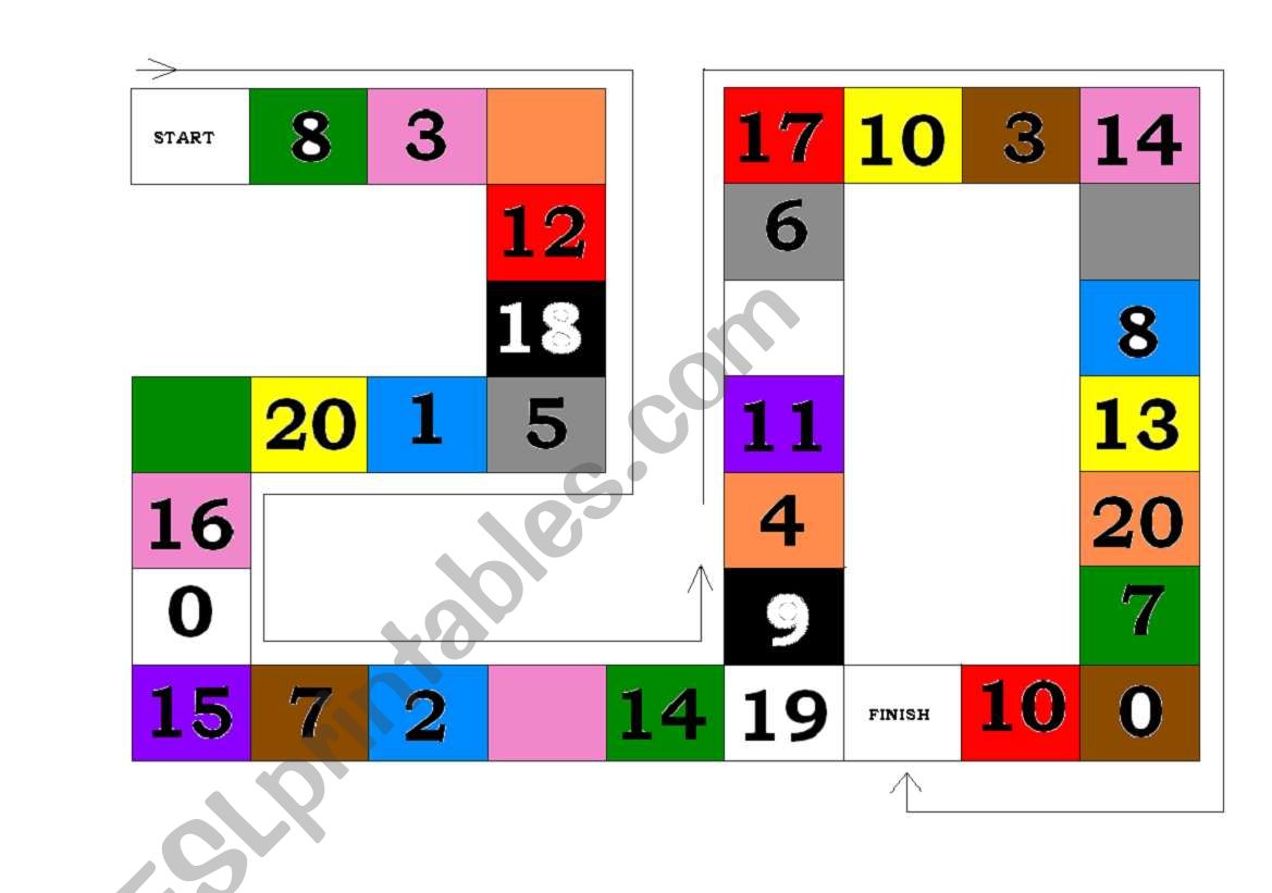 Number - Colour game worksheet