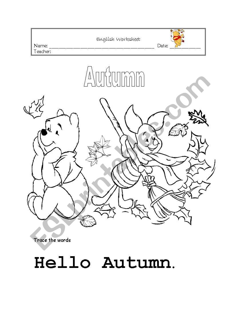 Autumn colouring - ESL worksheet by costa