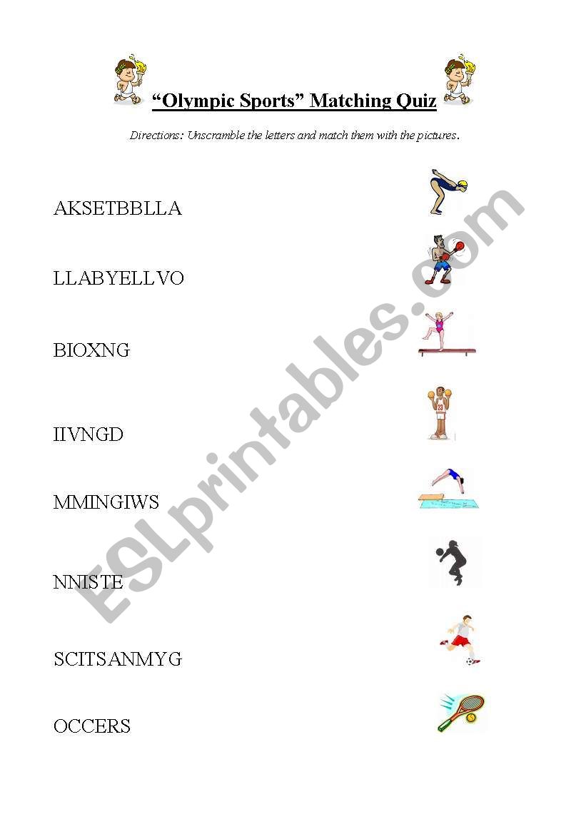 Olympic games worksheet