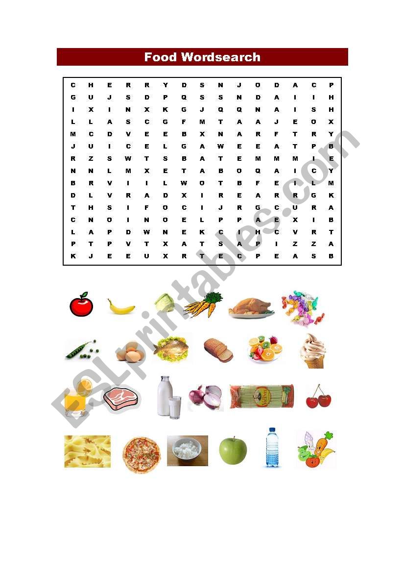 FOOD WORDSEARCH worksheet