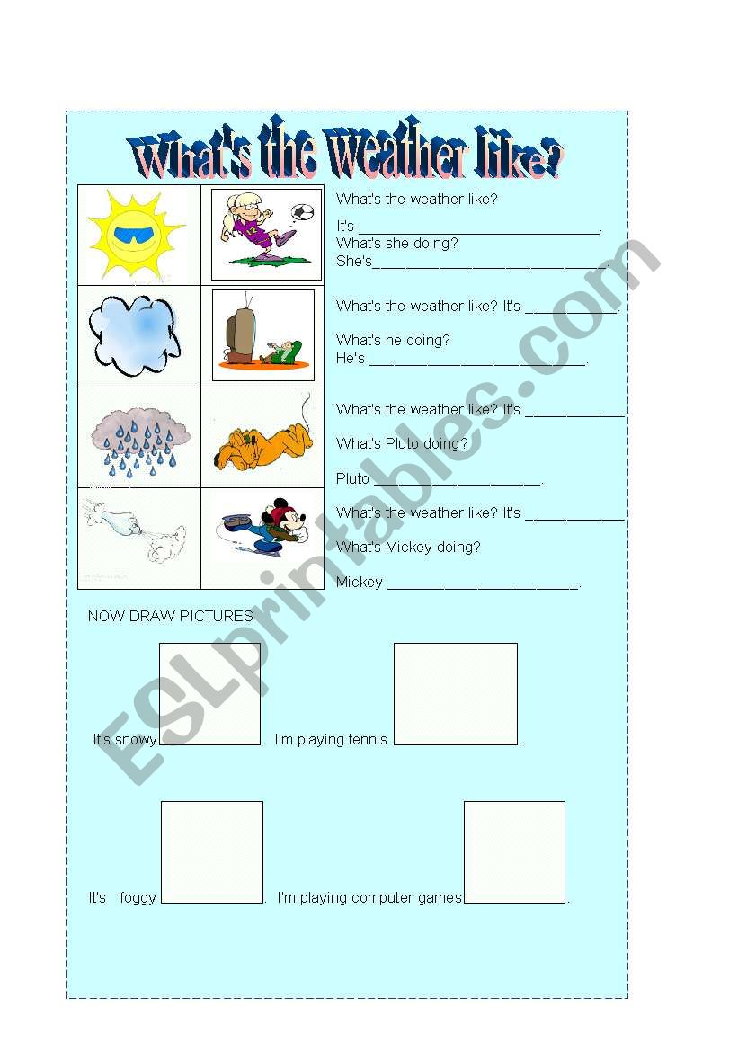 WEATHER WORDS WITH PRESENT CONTINUOUS