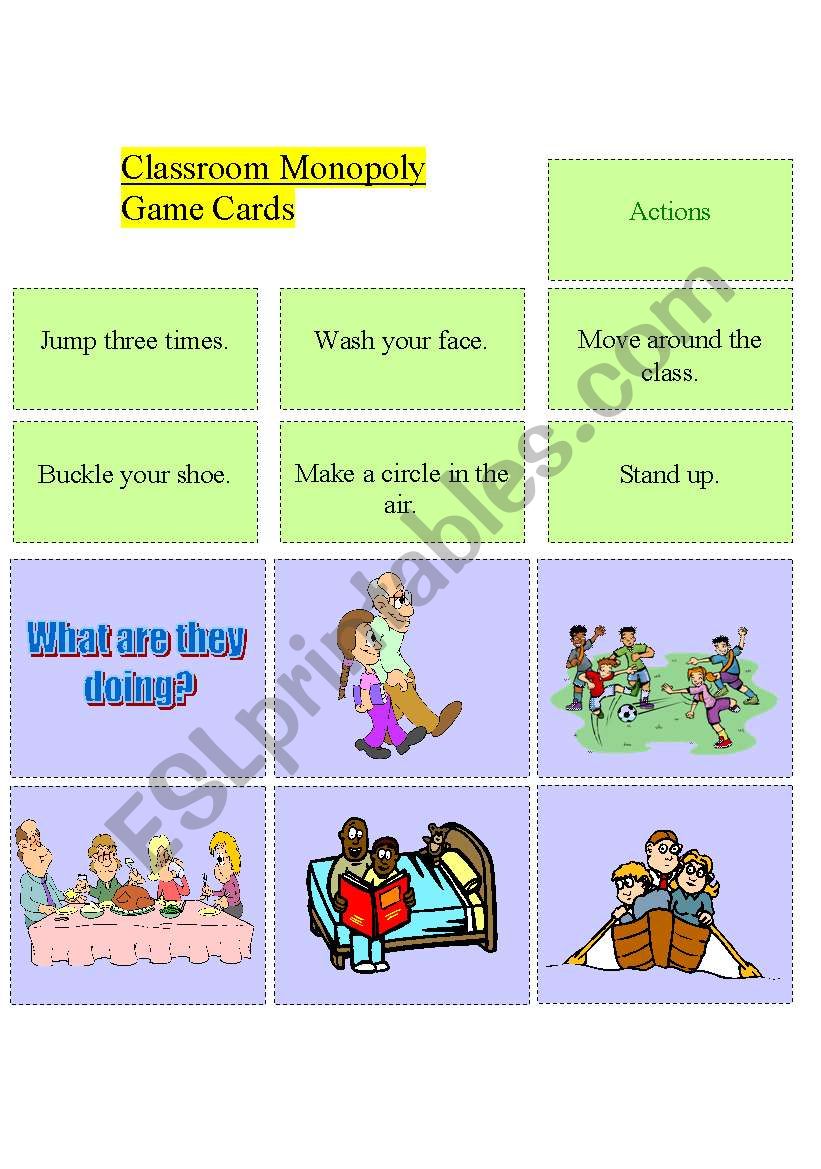 Classroom Monopoly - set 2 worksheet