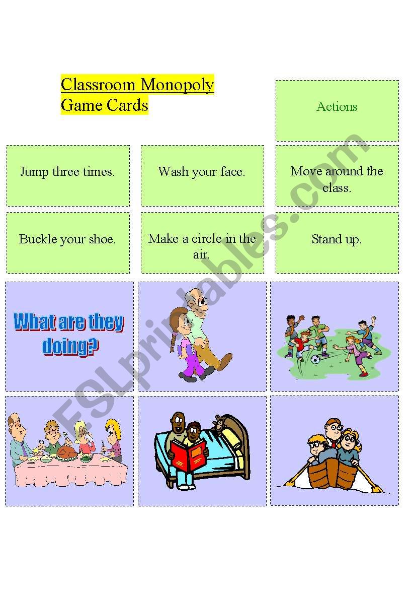 Classroom Monopoly - set 2 worksheet