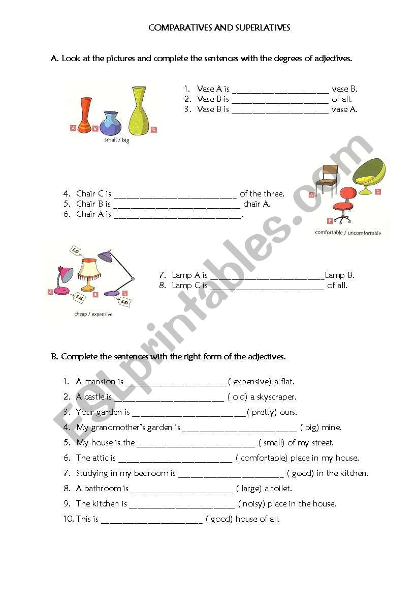 comparatives and superlatives worksheet