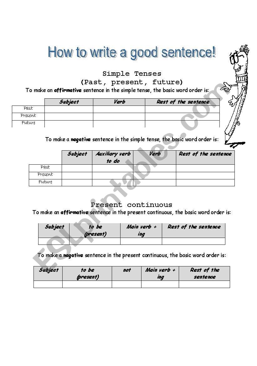 How to write a complete sentence