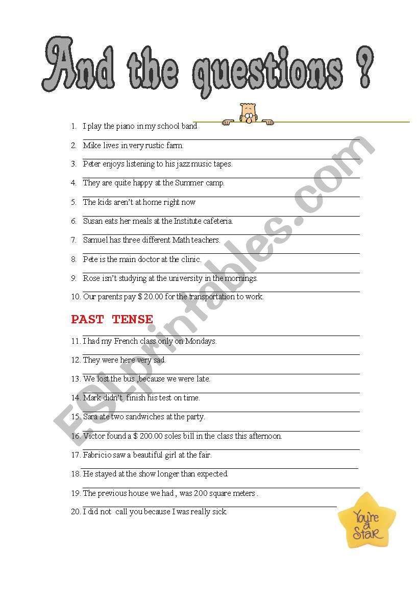 questions and answers worksheet