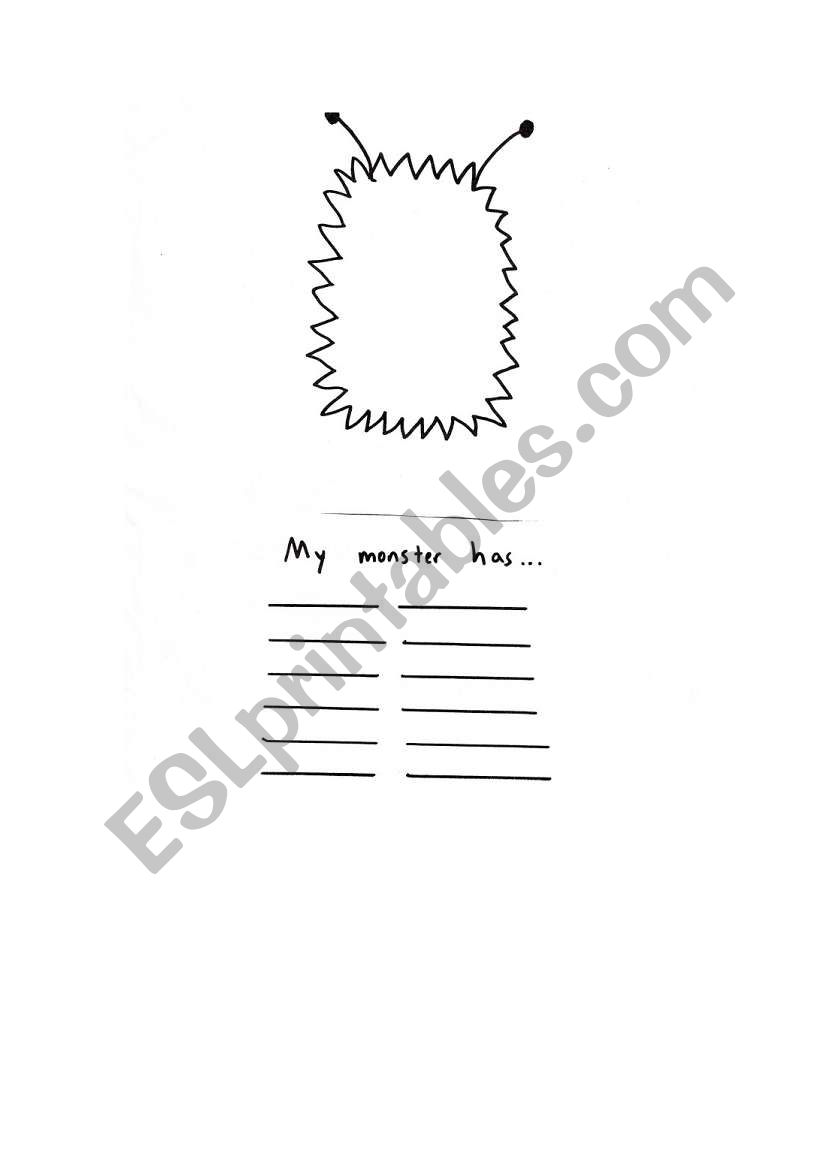 Drawing a Monster worksheet
