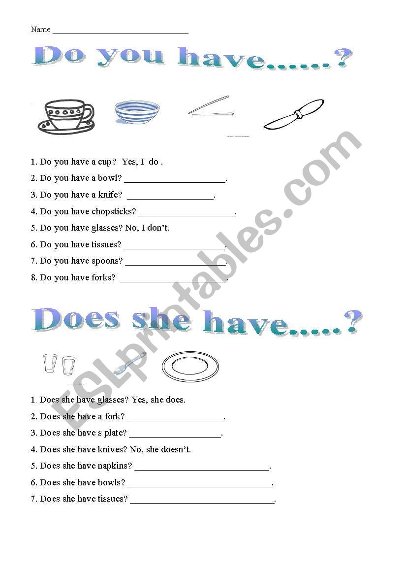 General questions worksheet