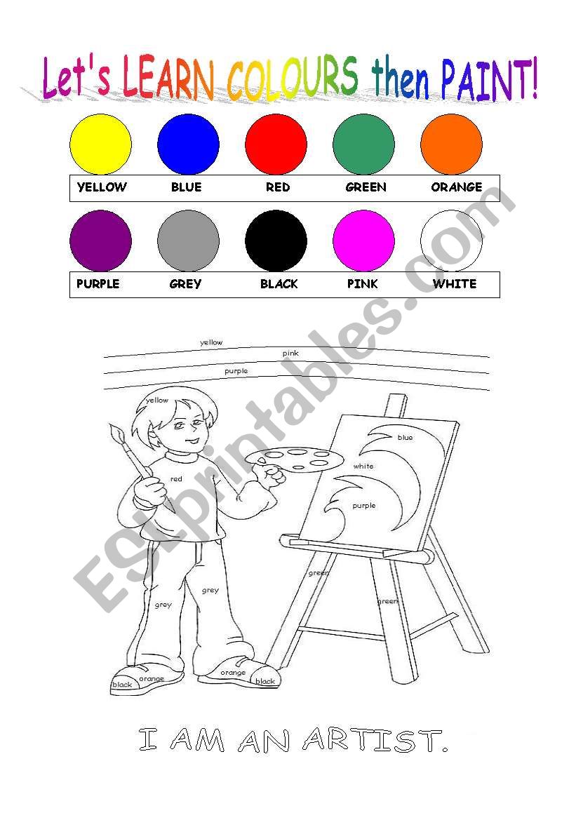 colours worksheet