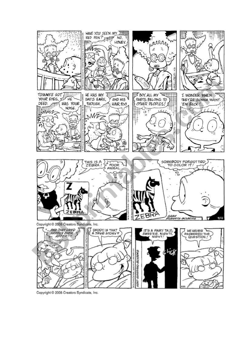 Rugrats comics worksheet