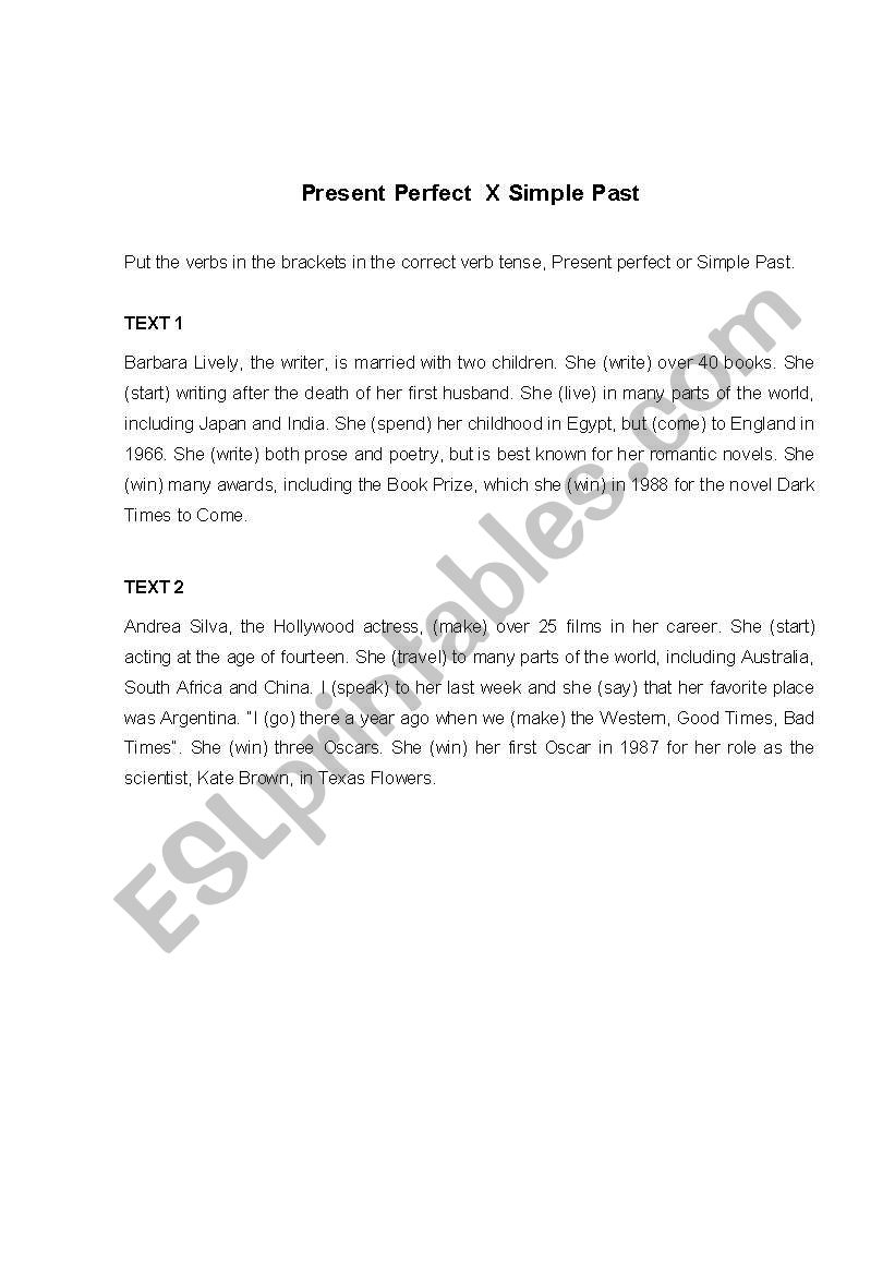 Present Perfect  X Simple Past 2