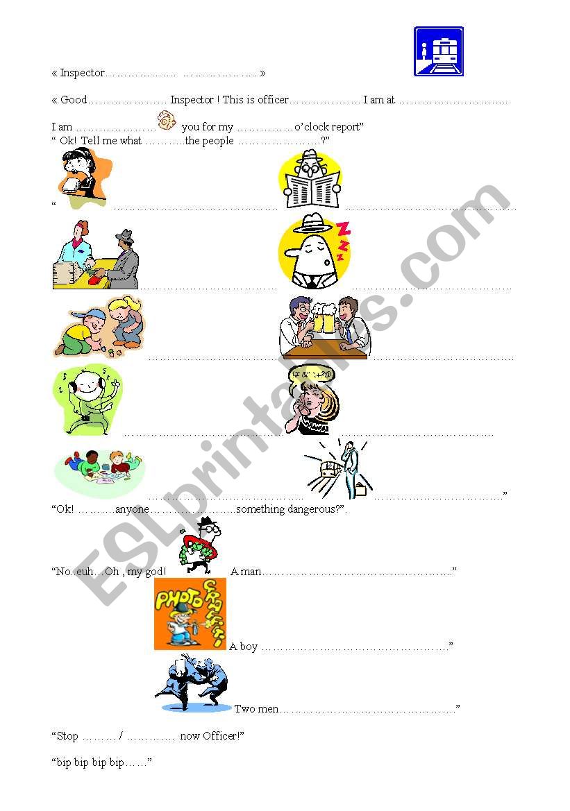 Inspector  (be+ing) worksheet