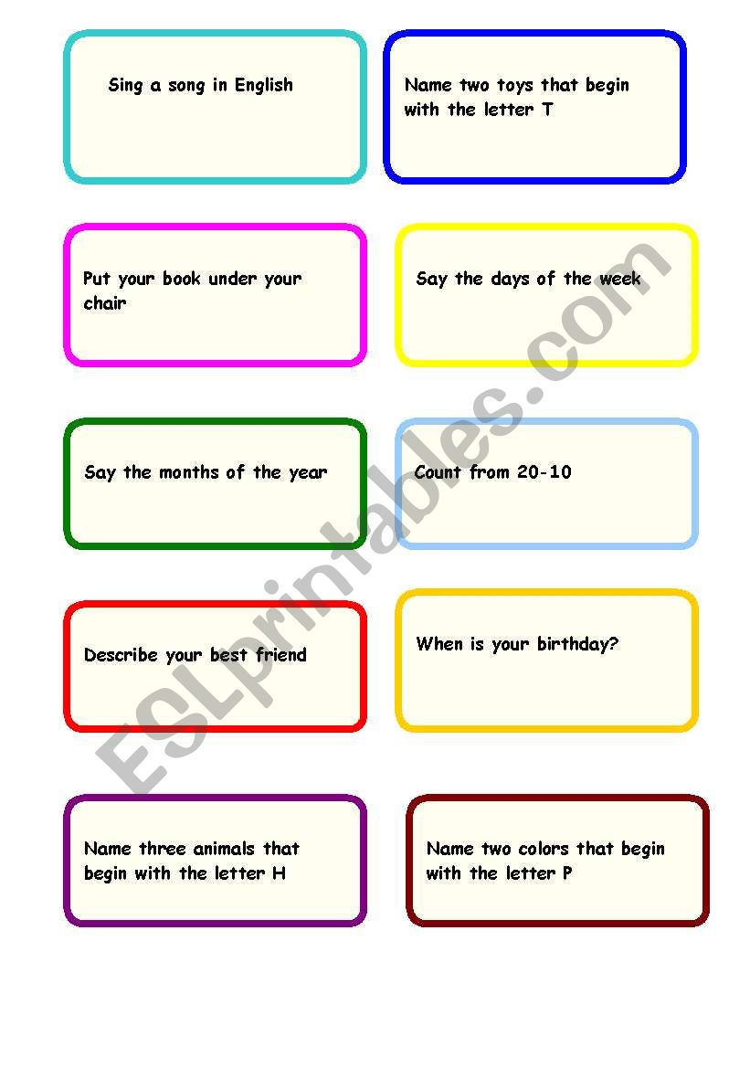 activity-cards worksheet