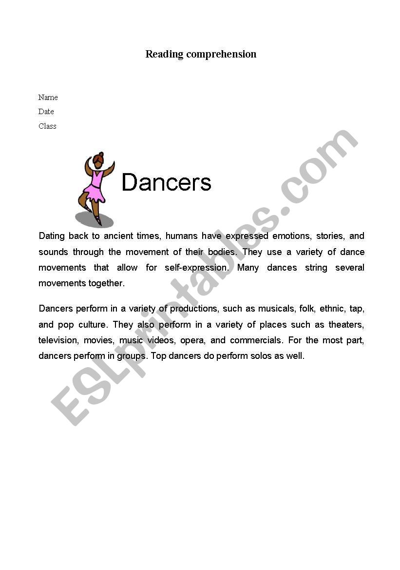 reading test worksheet