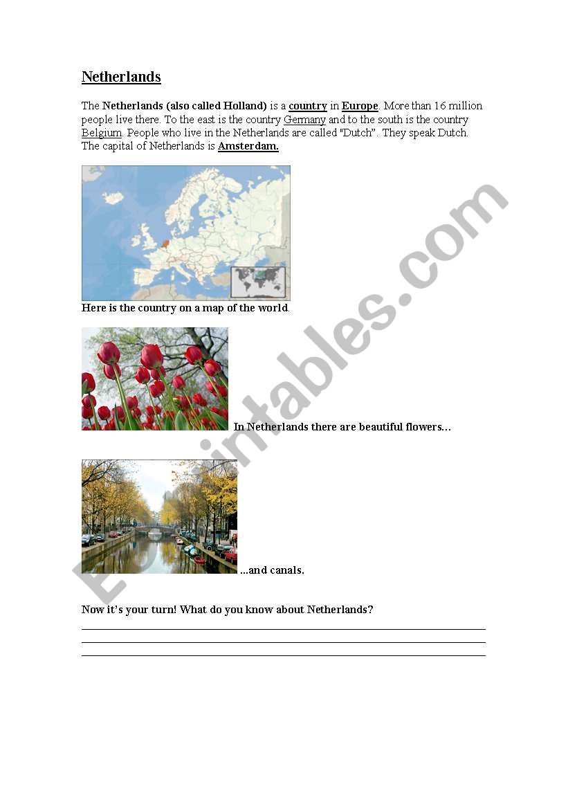 The Netherlands worksheet