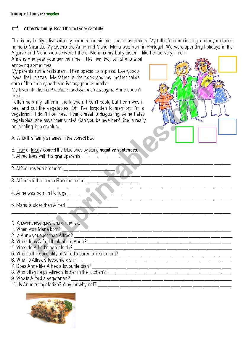 Just family worksheet