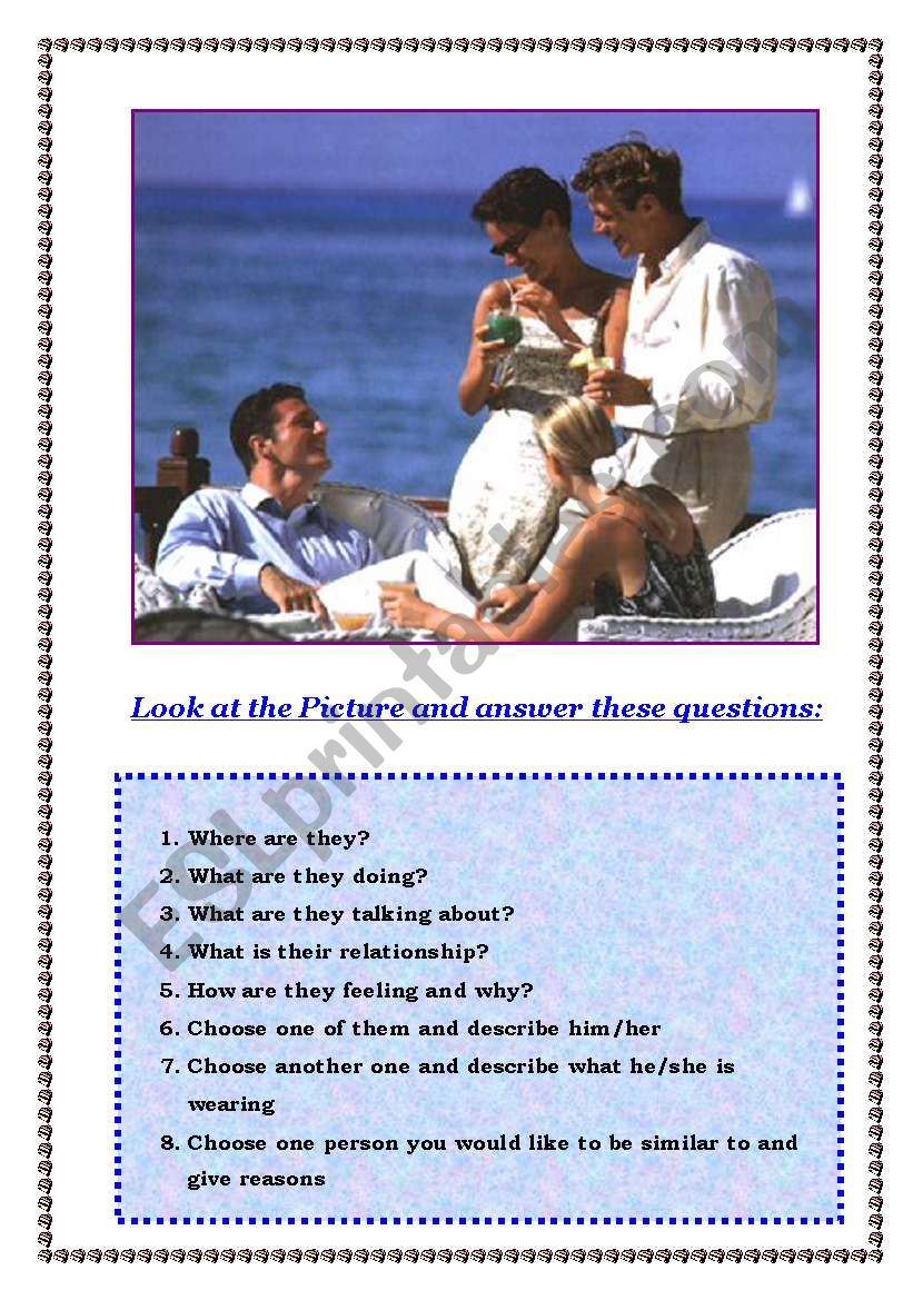 Description of a picture worksheet