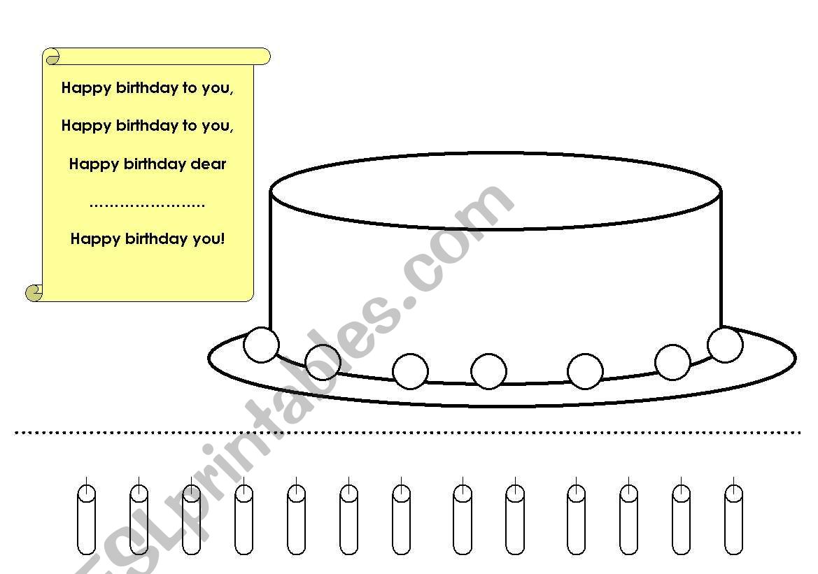 happy birthday song worksheet