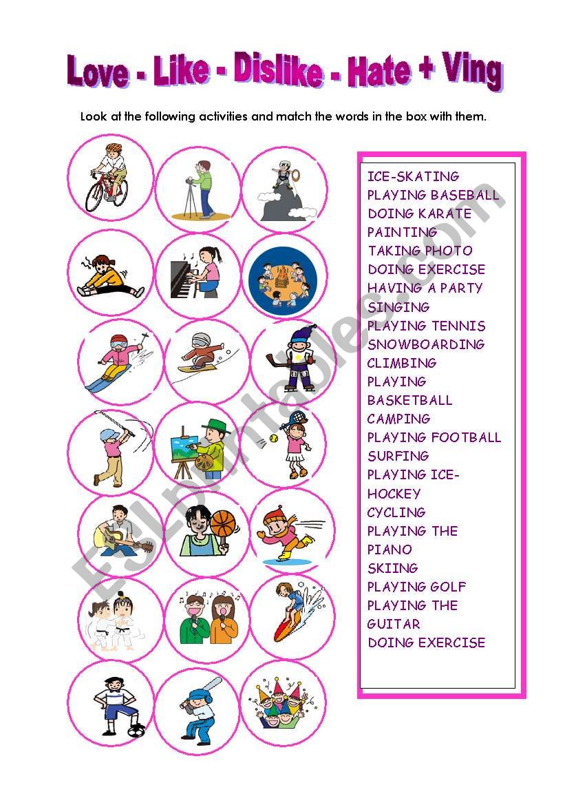 love-like-dislike-hate+gerund with s.present tense