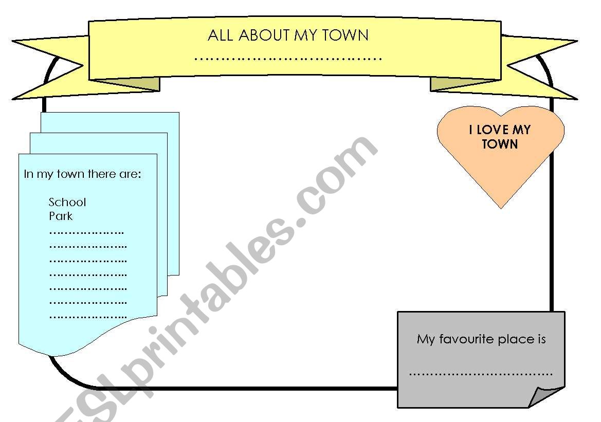 All about my town worksheet
