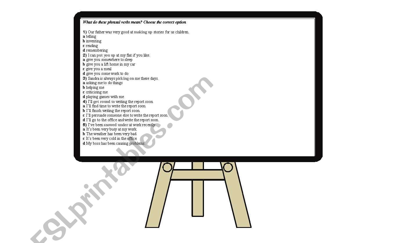 Phrasal Verbs worksheet