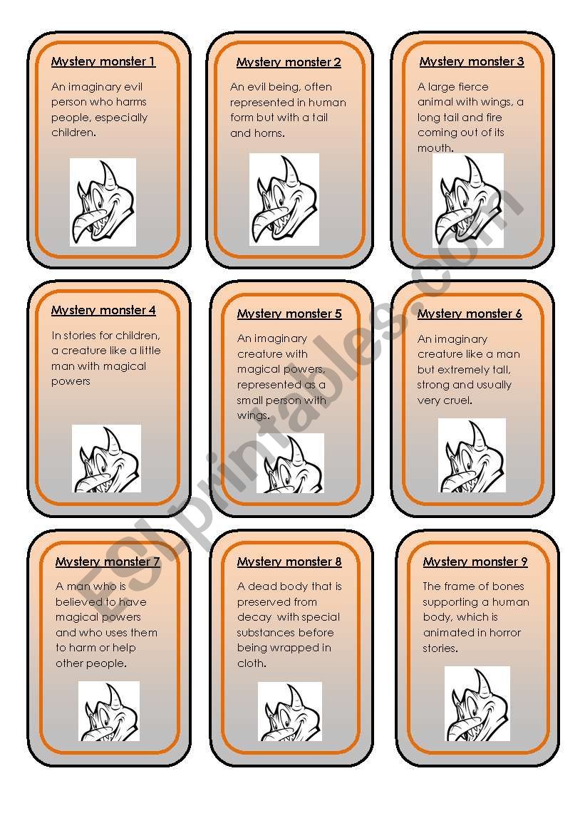 Halloween mystery monsters worksheet