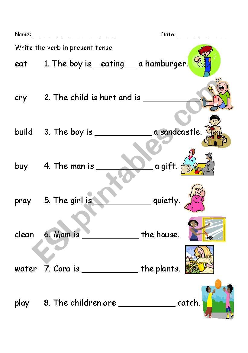 Verb Tenses (Present) worksheet