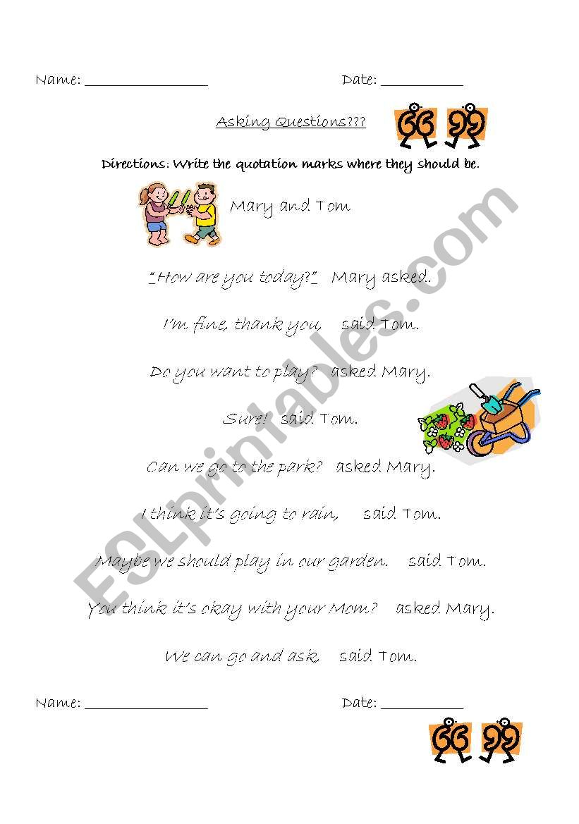 Quotation Marks worksheet