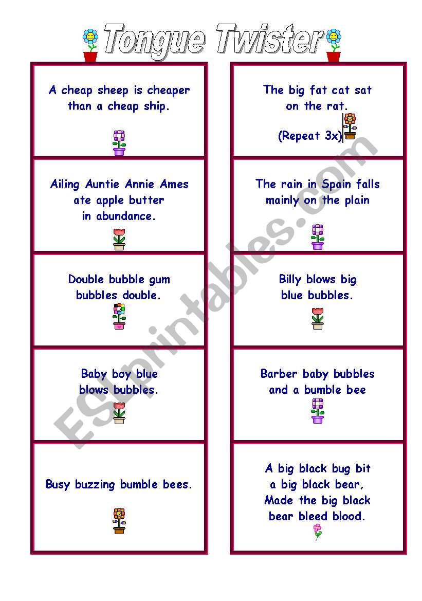 Tongue Twister - 1 worksheet