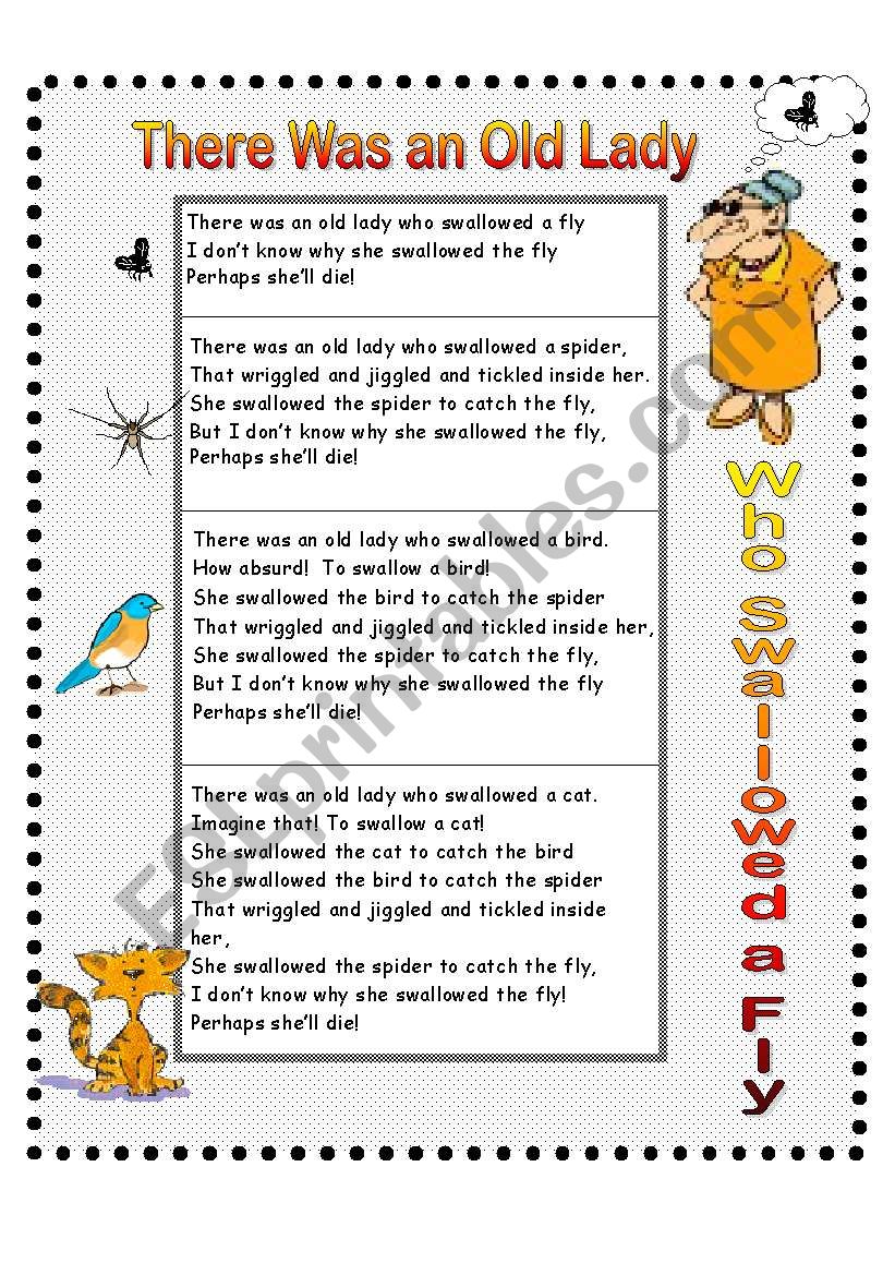 There Was an old Lady... ESL worksheet by Anna P
