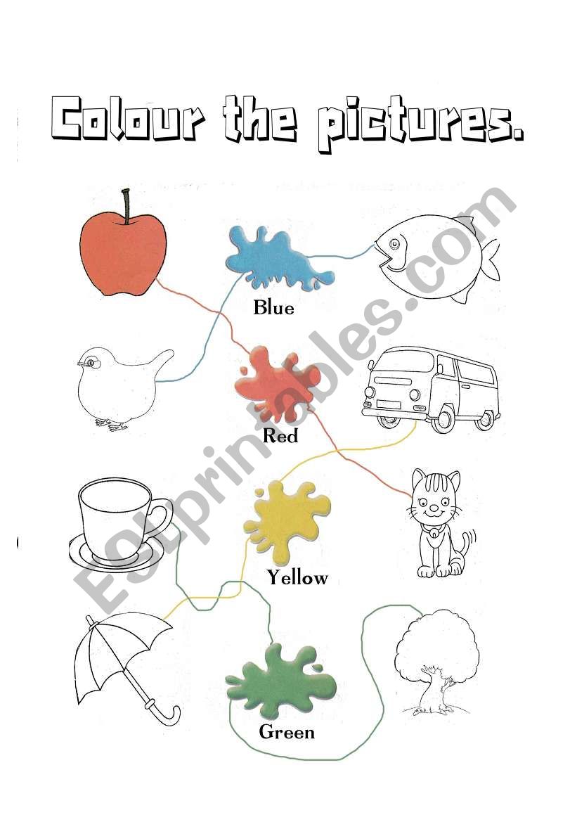 Colour the pictures. worksheet