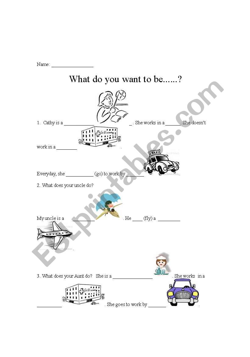 What do you want to be.... worksheet