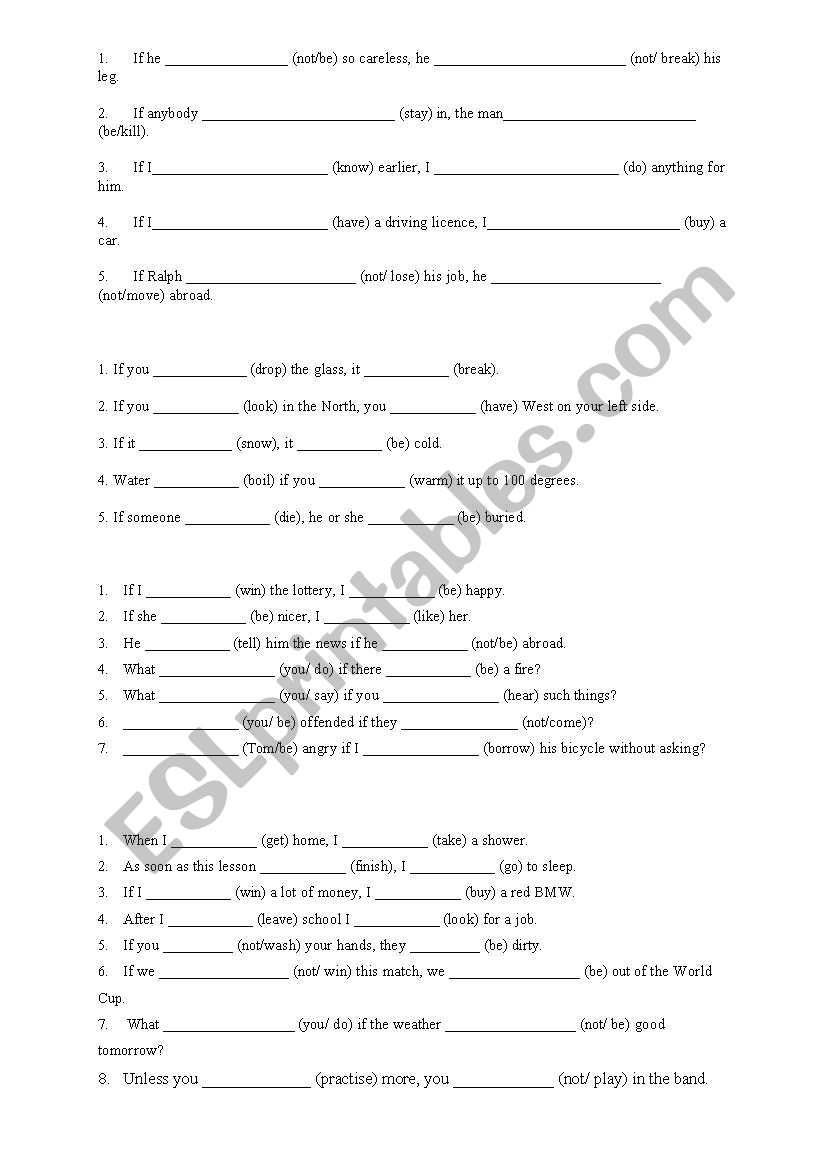 Conditionals 2 worksheet