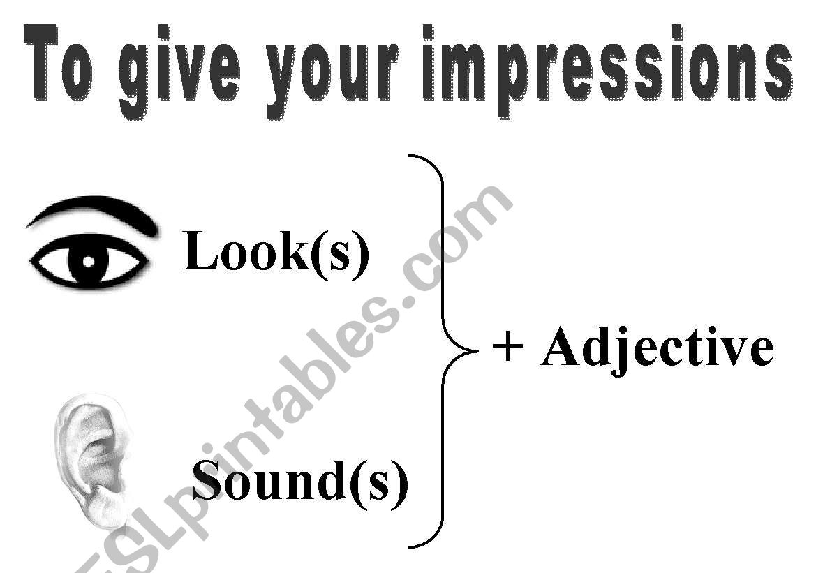 Give your impressions worksheet