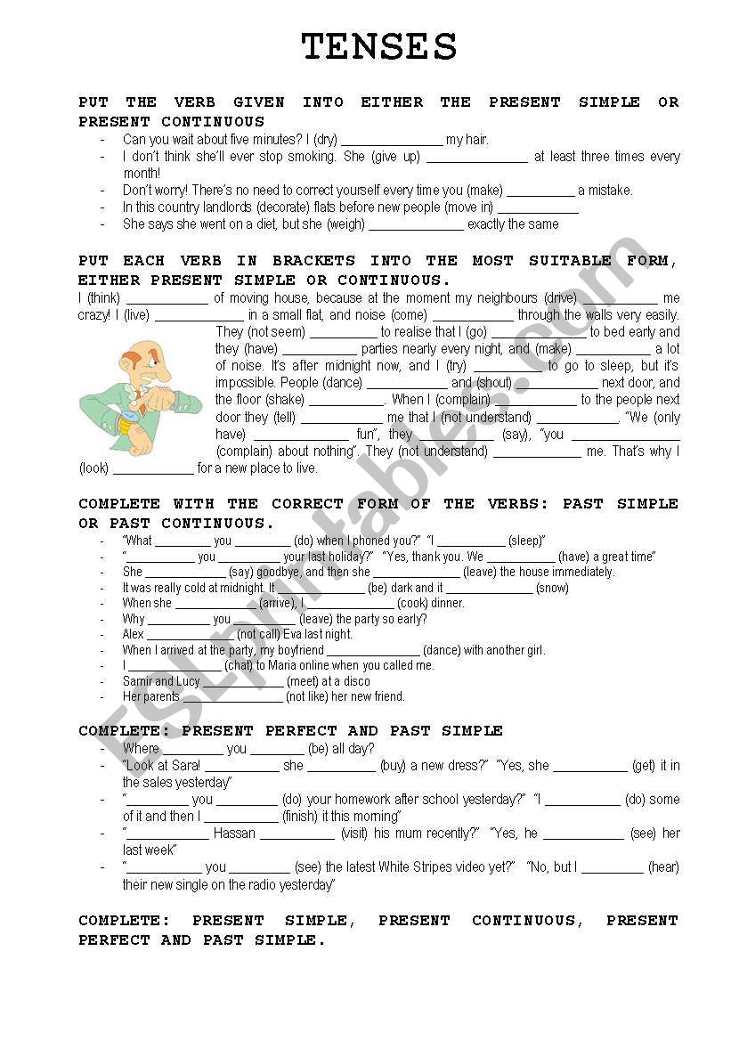 MIXED TENSES worksheet