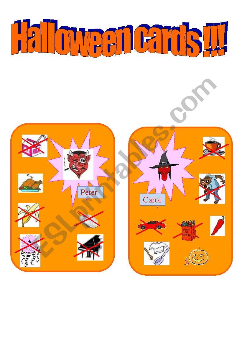 HALLOWEEN activity cards !!!!!!!!!!!! 1/4